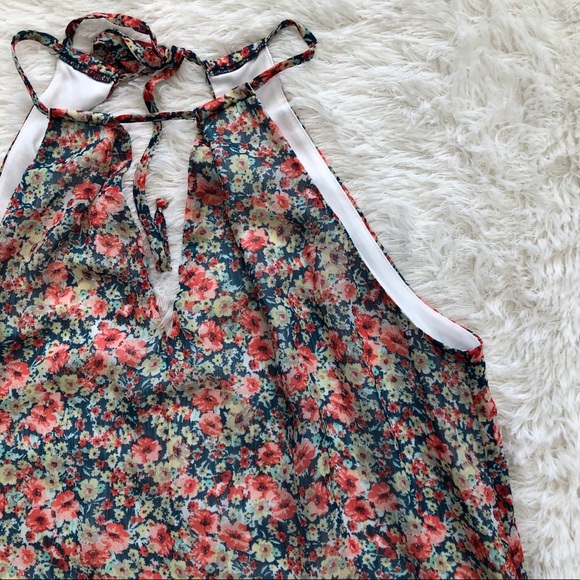 Beige by ECI Floral Sheath Dress Tie Halter Neck - Picture 7 of 13